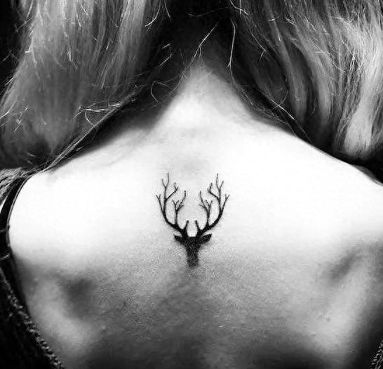 鹿角纹身图例——俏皮，简约，非常适合小清新人群