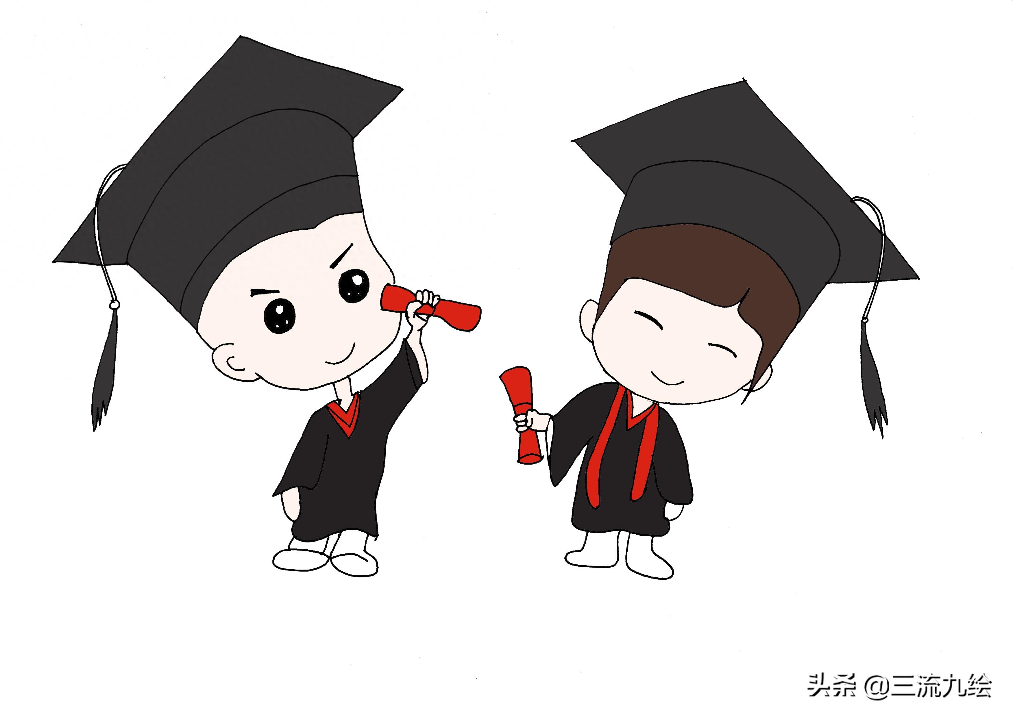 可爱学生简笔画，跟着画起来，你也是绘画大神