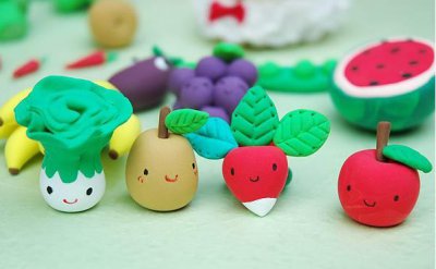 ​幼儿园亲子手工之超轻黏土，各种果蔬的制作大全，西兰花香蕉等