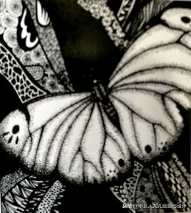 ​用点线面组成的漂亮黑白装饰画稿 线描稿 果断收藏