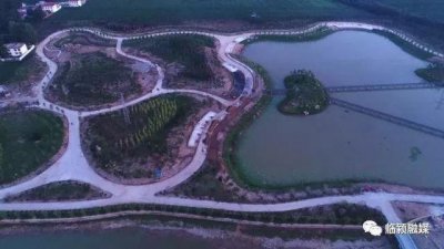 ​临颍：桂湖建设即将完工，航拍组图带你一睹芳容