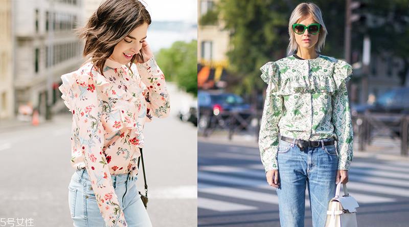 荷叶边衬衫搭配 荷叶边衬衫款式图