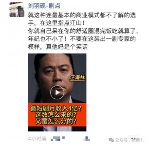 ​短剧公司高管怒斥编剧汪海林：不懂装懂胡乱指点江山，真是个笑话