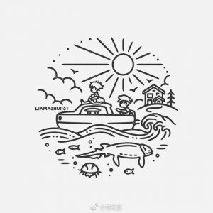 ​一组好看的黑白小插画（by：Liam Ashurst）