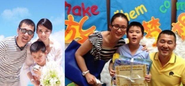 42岁蒋勤勤和老公及儿子近照，被传插足劈腿，丈夫显老孩子像爹